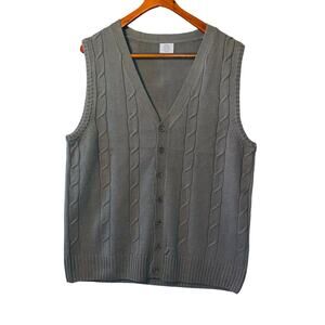 Grey Vest  button up size Large